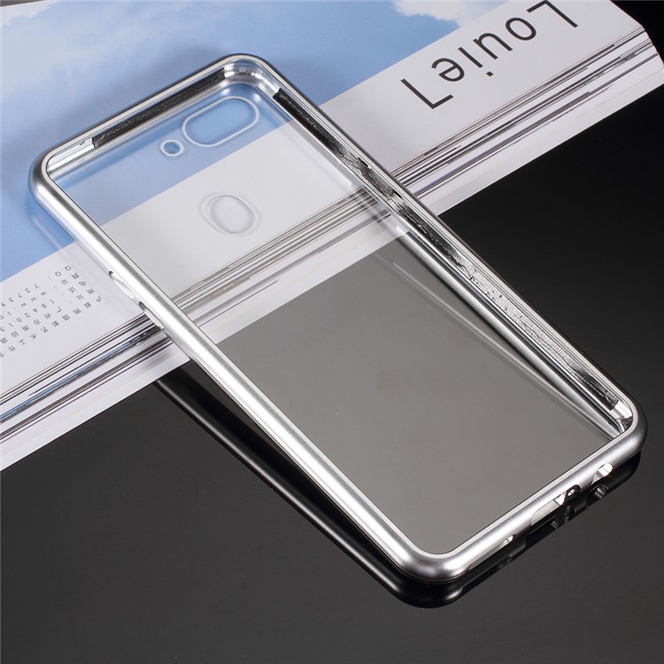 Detachable Magnetic Metal Frame + Tempered Glass Back Mobile Phone Cover for Oppo R15 Dream Mirror Edition - Silver-2