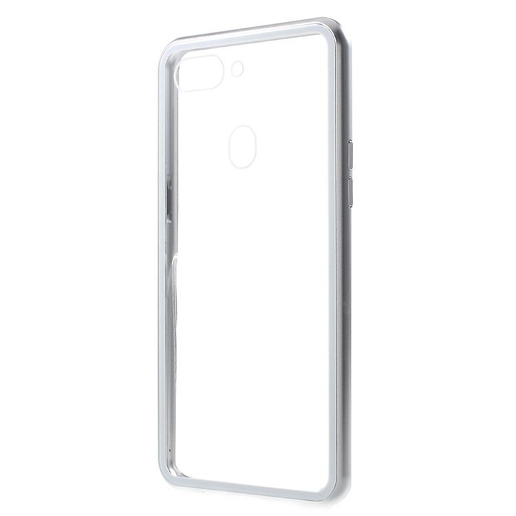 Detachable Magnetic Metal Frame + Tempered Glass Back Mobile Phone Cover for Oppo R15 Dream Mirror Edition - Silver-7