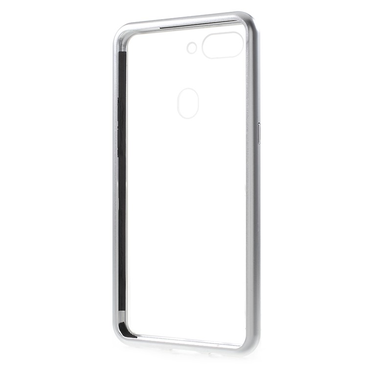 Detachable Magnetic Metal Frame + Tempered Glass Back Mobile Phone Cover for Oppo R15 Dream Mirror Edition - Silver-8