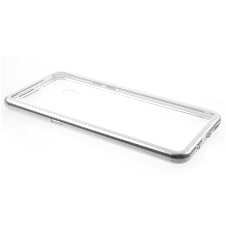 Detachable Magnetic Metal Frame + Tempered Glass Back Mobile Phone Cover for Oppo R15 Dream Mirror Edition - Silver-9