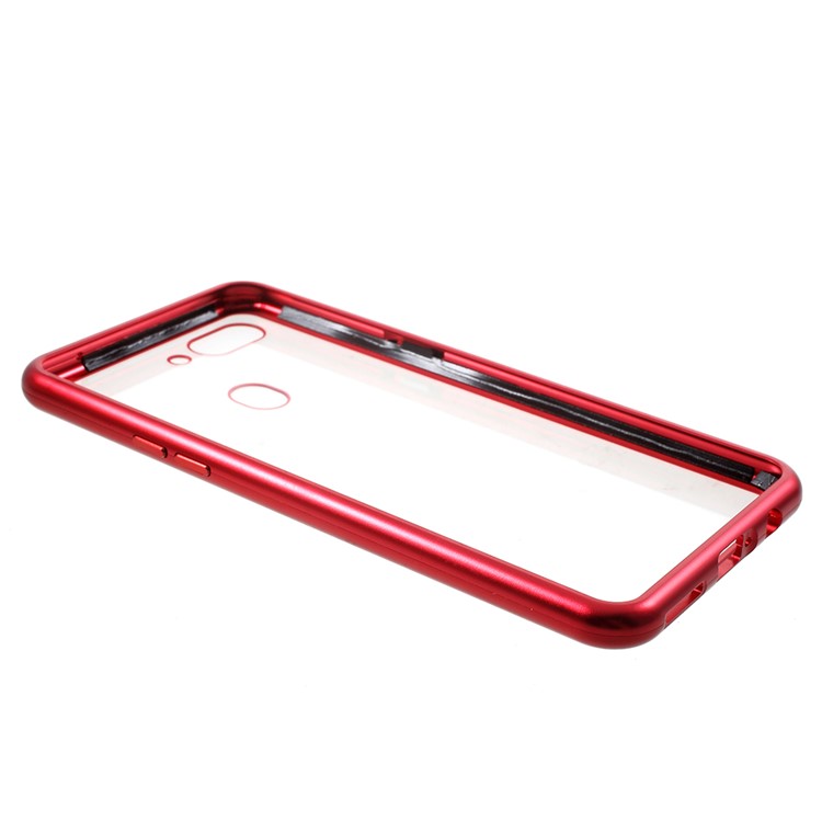 Detachable Magnetic Metal Frame + Tempered Glass Back Cell Phone Shell for Oppo R15 Pro - Red-11