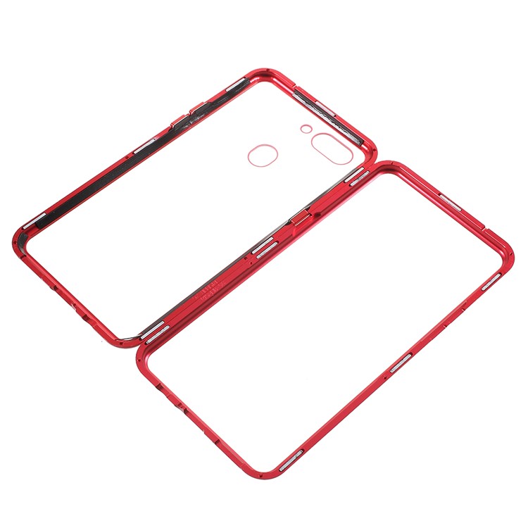 Detachable Magnetic Metal Frame + Tempered Glass Back Cell Phone Shell for Oppo R15 Pro - Red-12