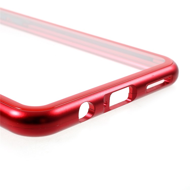 Detachable Magnetic Metal Frame + Tempered Glass Back Cell Phone Shell for Oppo R15 Pro - Red-14