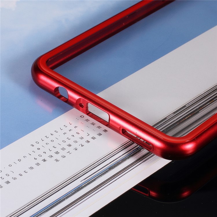 Detachable Magnetic Metal Frame + Tempered Glass Back Cell Phone Shell for Oppo R15 Pro - Red-2