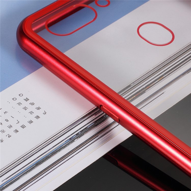 Detachable Magnetic Metal Frame + Tempered Glass Back Cell Phone Shell for Oppo R15 Pro - Red-3