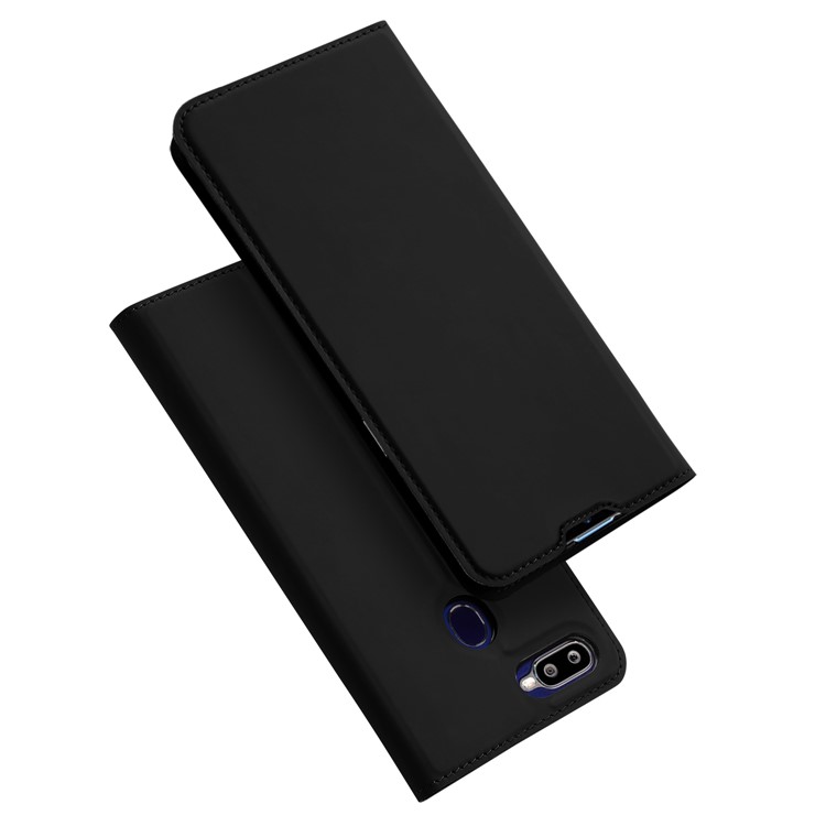 DUX DUCIS Skin Pro Series Flip Leather Stand Cover Accessory for OPPO F9 with Card Slot - Black-1