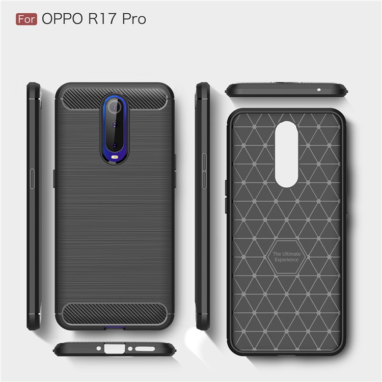Carbon Fibre Brushed TPU Case for Oppo R17 Pro - Black-2
