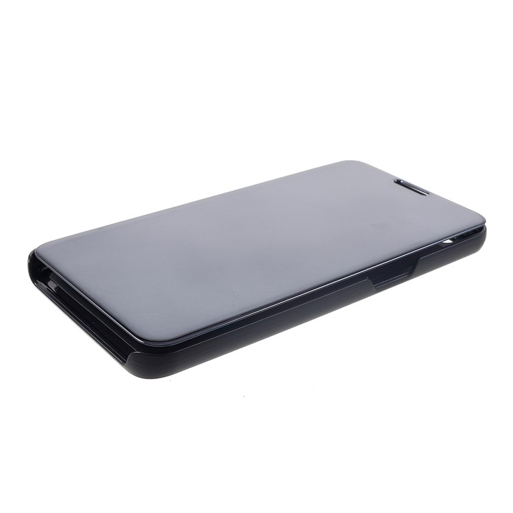 View Window Plated Mirror Surface Leather Stand Cover Shell for OPPO A5 - Black-3