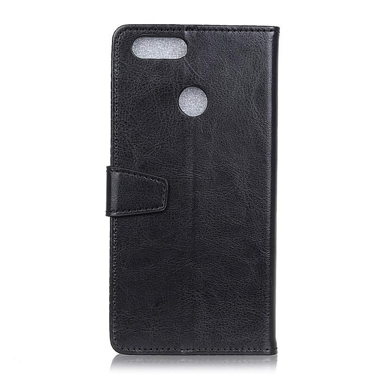 Crazy Horse Texture Wallet Stand PU Leather Flip Case for Oppo Realme 2 - Black-3