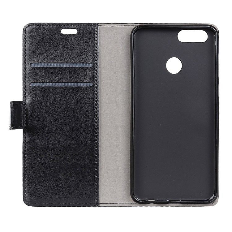 Crazy Horse Texture Wallet Stand PU Leather Flip Case for Oppo Realme 2 - Black-4