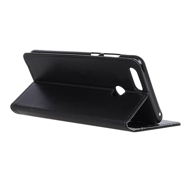 Crazy Horse Texture Wallet Stand PU Leather Flip Case for Oppo Realme 2 - Black-5