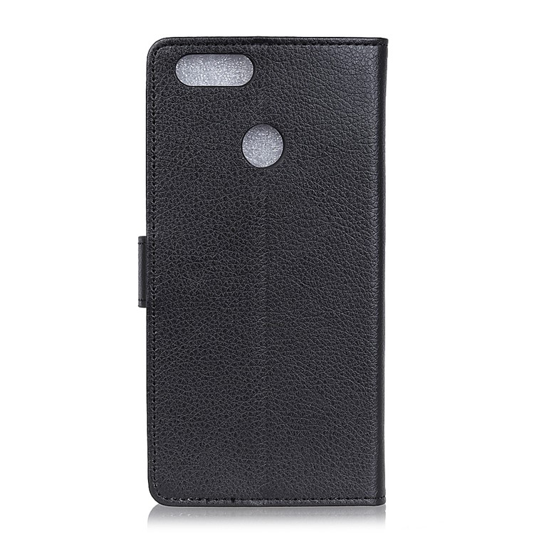 Litchi Grain Wallet Stand PU Leather Cell Phone Case for Oppo Realme 2 - Black-5