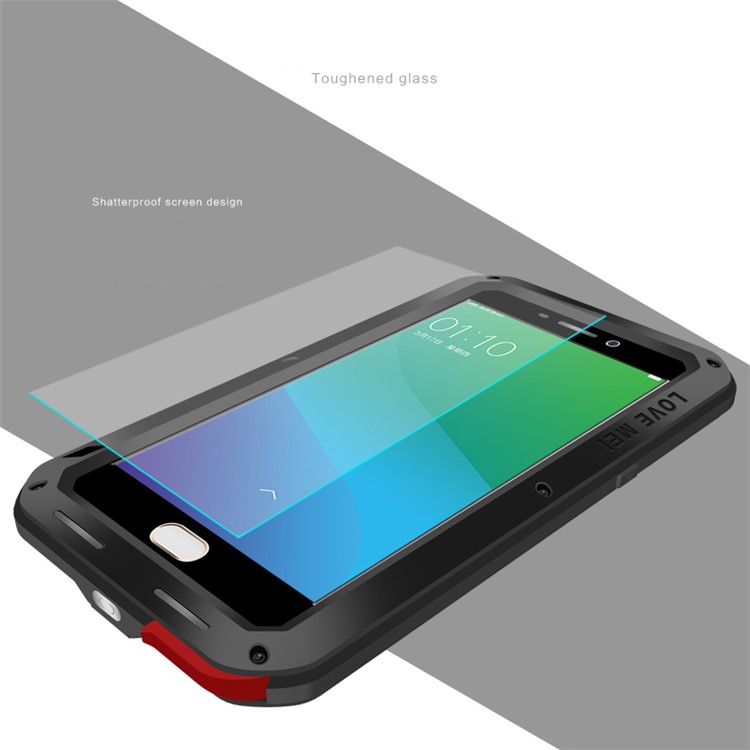 LOVE MEI for Oppo R9 Plus Powerful Case Shockproof Drop-proof Dirtproof Cover - Black-11