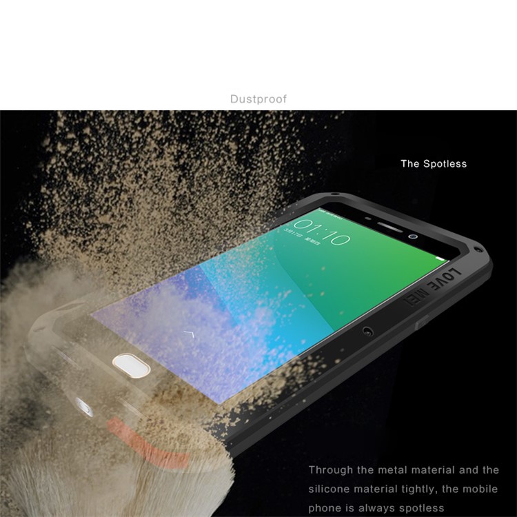 LOVE MEI for Oppo R9 Plus Powerful Case Shockproof Drop-proof Dirtproof Cover - Black-12