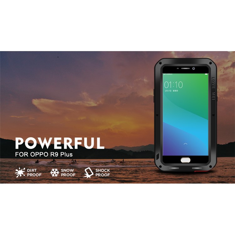 LOVE MEI for Oppo R9 Plus Powerful Case Shockproof Drop-proof Dirtproof Cover - Black-6