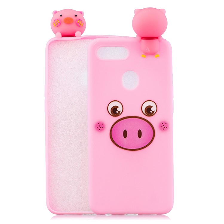 3D Cute Doll Pattern Printing TPU Shell Case for OPPO F9 - Pig-1