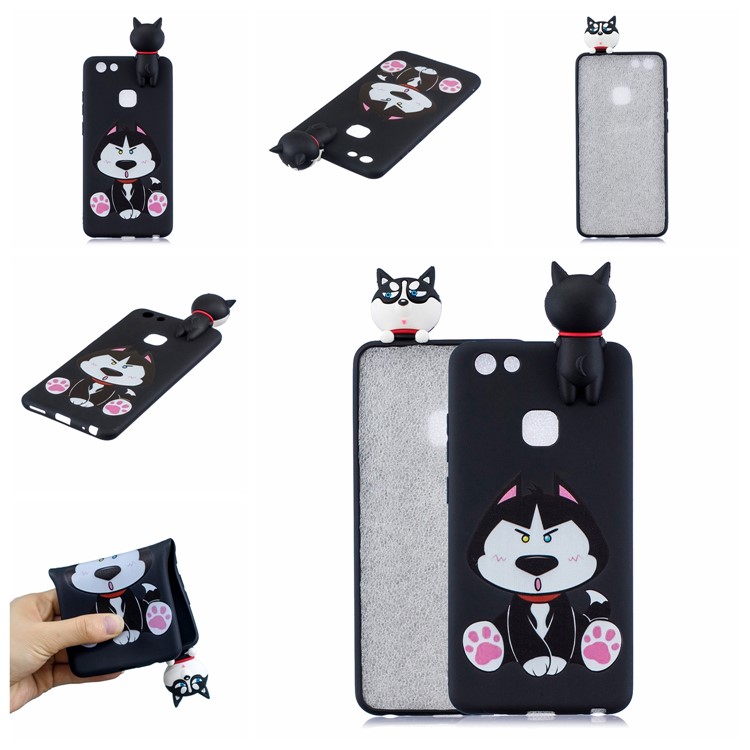 Pattern Printing TPU Gel Protective Case for vivo Y79 / V7+ with 3D Animal Doll - Dog-7