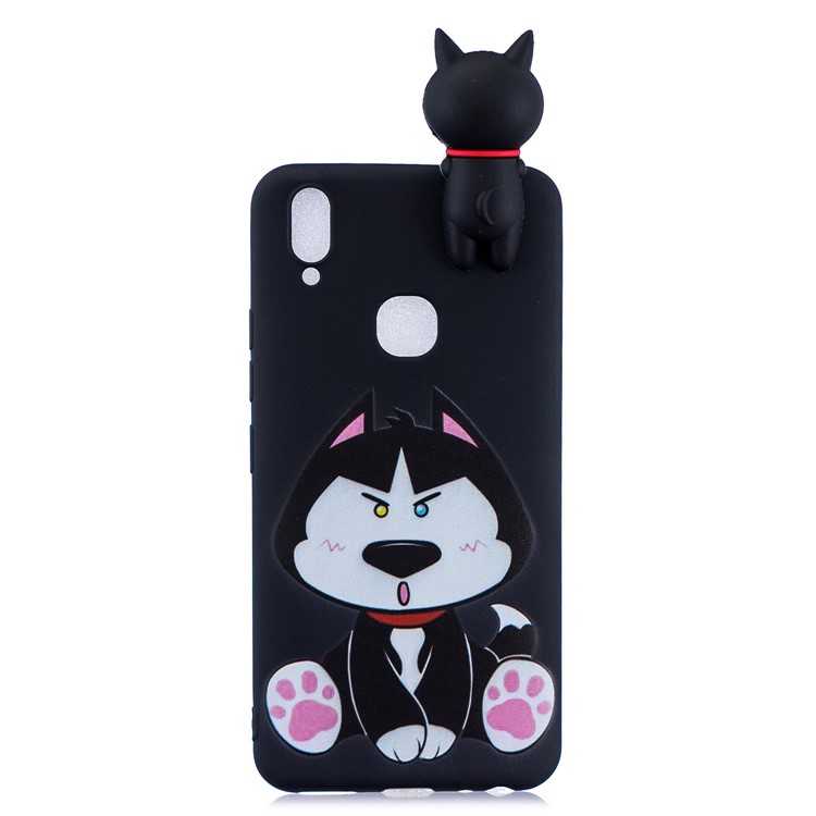 Pattern Printing TPU Gel Protective Case for vivo Y85 with 3D Animal Doll - Dog-2