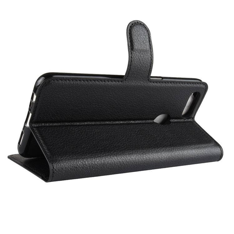 Für OPPO A7 / AX7 Litschi Haut PU Leder Brieftasche Handyhülle - Schwarz-5