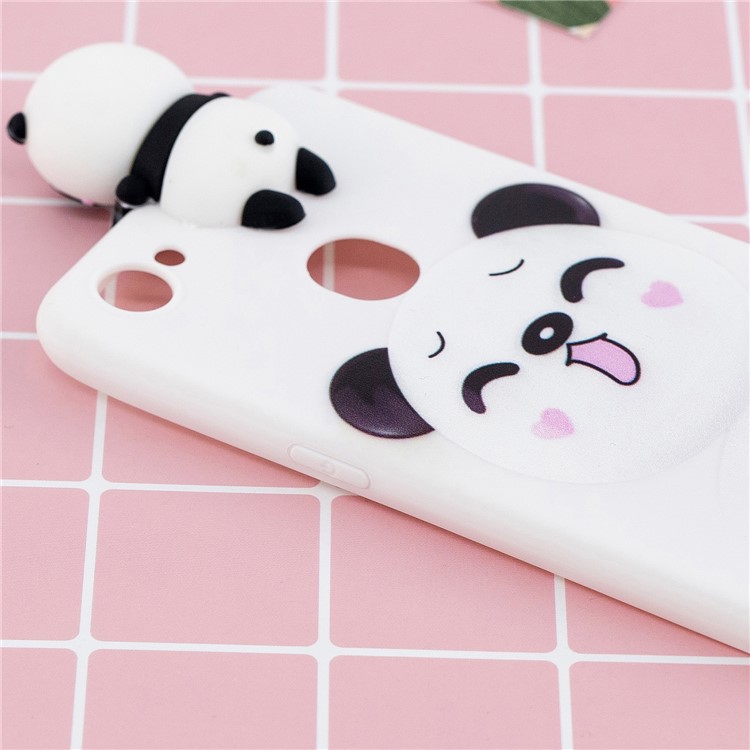 Pattern Printing TPU Gel Protective Case for Vivo F7 with 3D Animal Doll - Panda-10