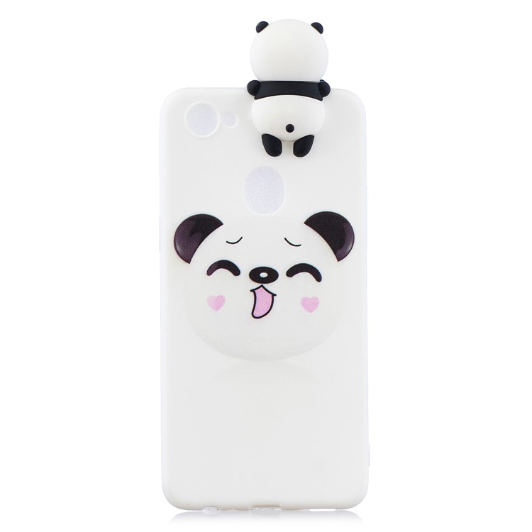 Pattern Printing TPU Gel Protective Case for Vivo F7 with 3D Animal Doll - Panda-5