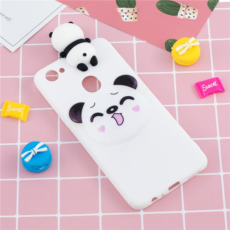 Pattern Printing TPU Gel Protective Case for Vivo F7 with 3D Animal Doll - Panda-8