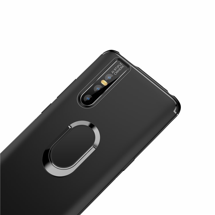 Finger Ring Kickstand TPU Case (Built-in Magnetic Metal Sheet) for Vivo X27 - Black-11