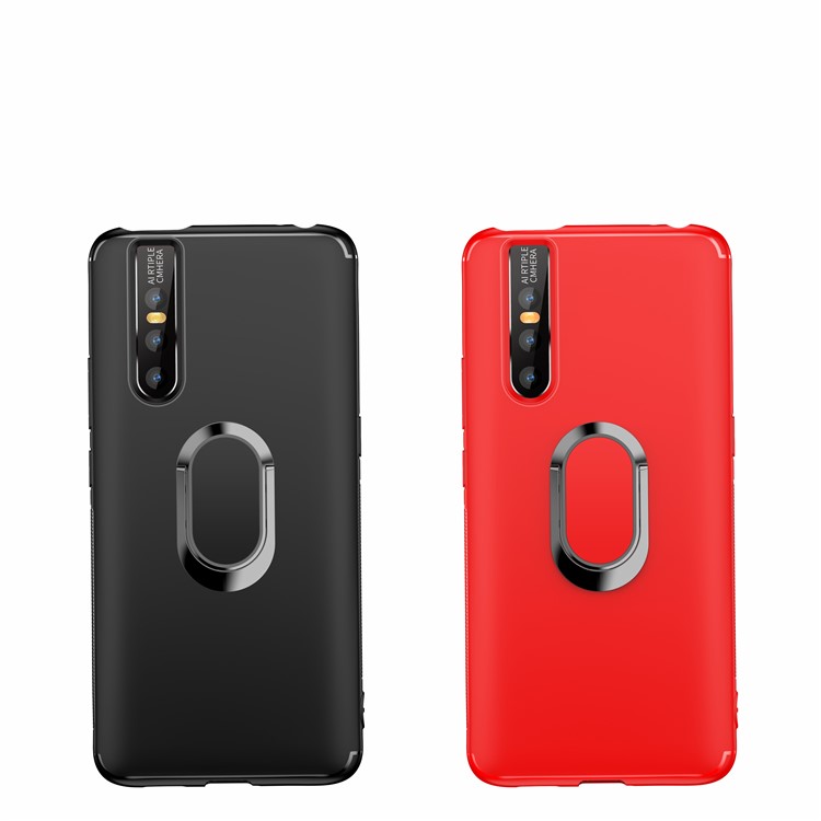 Finger Ring Kickstand TPU Case (Built-in Magnetic Metal Sheet) for Vivo X27 - Black-13