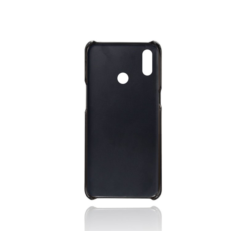 PU Leather Coated PC Mobile Casing with Dual Card Slots for Oppo Realme 3 - Black-5