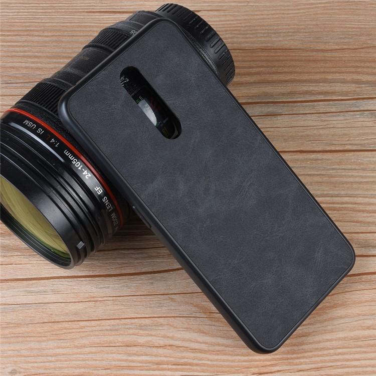 PU Leather Coated TPU Protective Phone Cover for OPPO F11 - Black-4