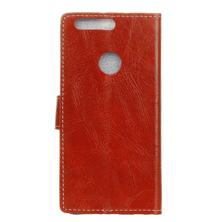 Crazy Horse Vintage Leather Wallet Case for OPPO A7 / AX7 / A5S / AX5S - Red-3