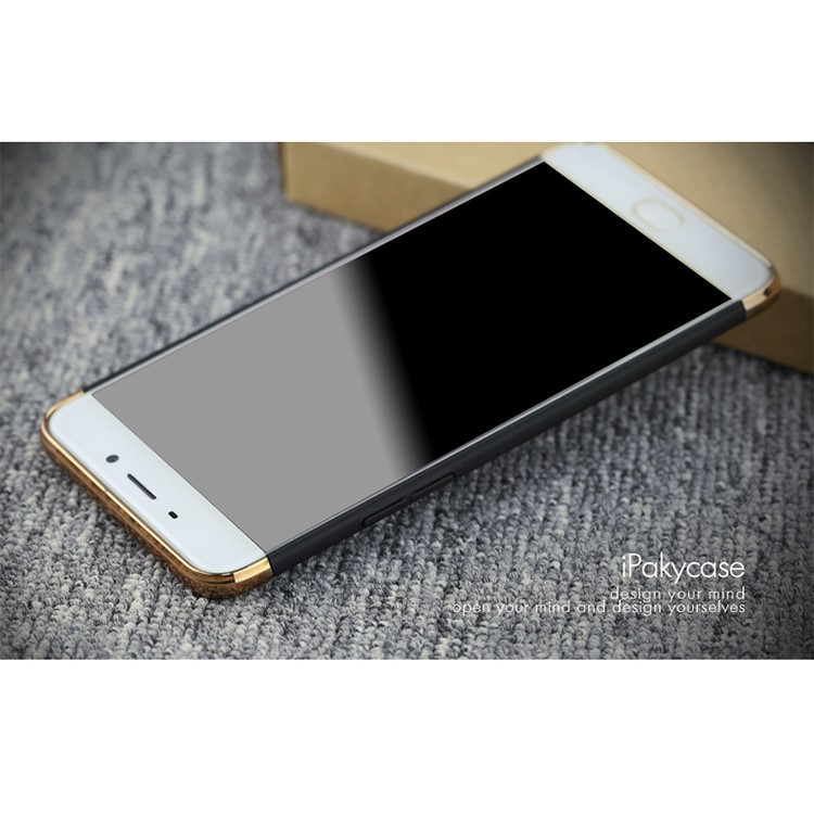 IPAKY 3-In-1 Electroplating PC Hard Protection Case for Oppo R9/F1 Plus - Black-4