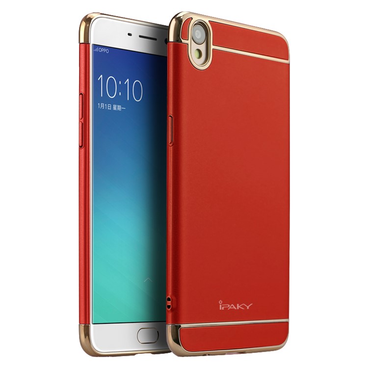 IPAKY 3-In-1 Electroplating PC Hard Shell Cover for Oppo R9/F1 Plus - Red-1