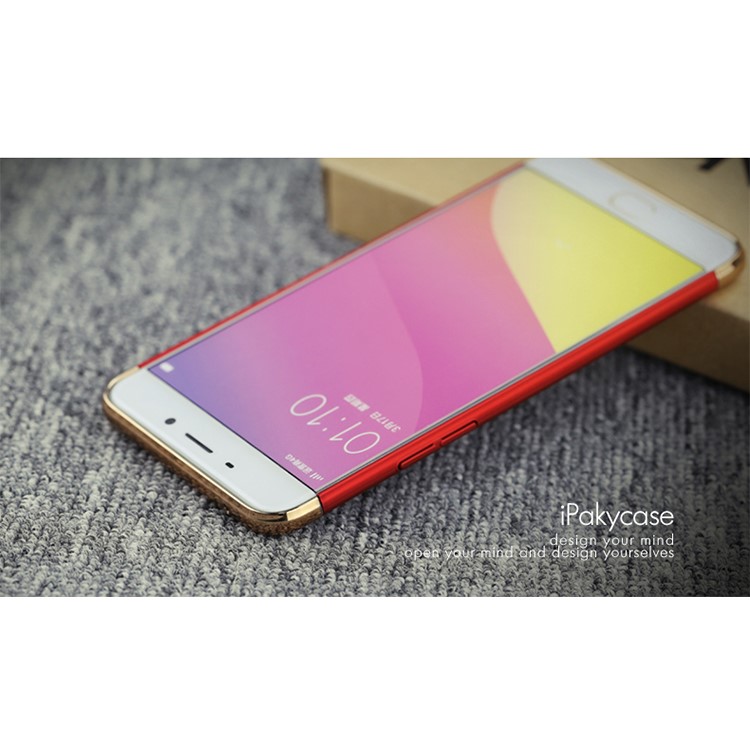 IPAKY 3-In-1 Electroplating PC Hard Shell Cover for Oppo R9/F1 Plus - Red-3