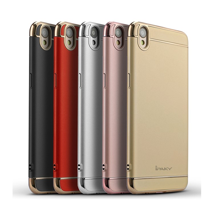 IPAKY 3-In-1 Electroplating PC Hard Shell Cover for Oppo R9/F1 Plus - Red-4