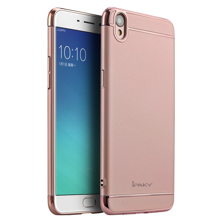 IPAKY 3-Piece Plating Hard Shell Protector for Oppo R9/F1 Plus - Rose Gold-1