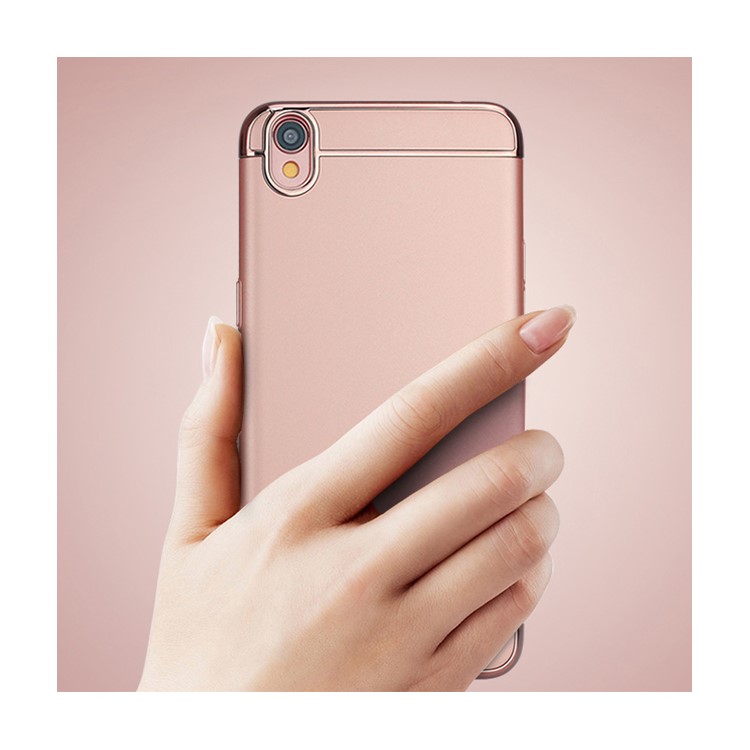 IPAKY 3-Piece Plating Hard Shell Protector for Oppo R9/F1 Plus - Rose Gold-2