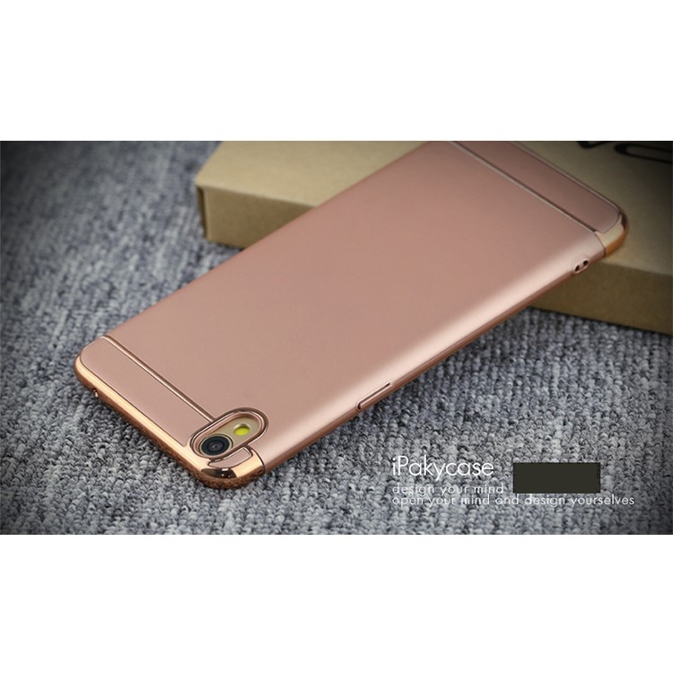 IPAKY 3-Piece Plating Hard Shell Protector for Oppo R9/F1 Plus - Rose Gold-4