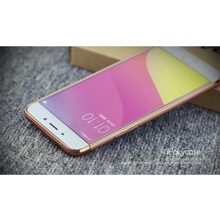 IPAKY 3-Piece Plating Hard Shell Protector for Oppo R9/F1 Plus - Rose Gold-5