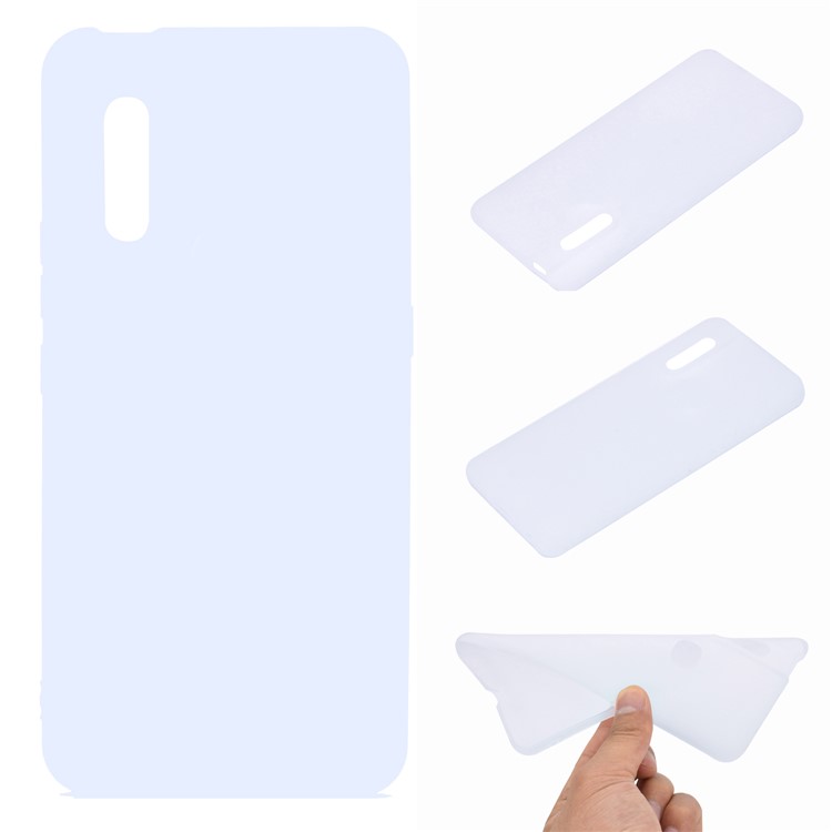 Para Vivo V15 Pro Anti-impressão Digital Cor Sólida Matte TPU Case - Branco-1