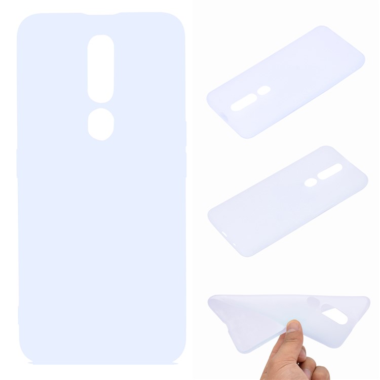 Solid Color Matte TPU Soft Mobile Phone Cover for Oppo F11 Pro - White-1