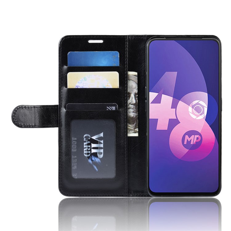 Crazy Horse PU Leather Stand Wallet Flip Case for OPPO F11 Pro - Black-6