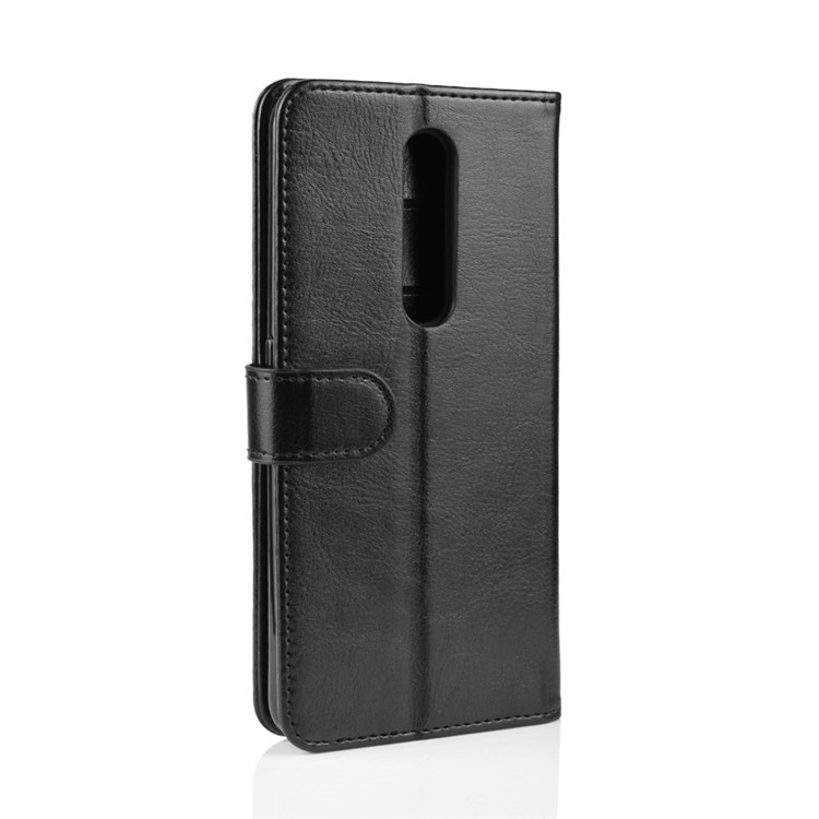 Crazy Horse PU Leather Stand Wallet Flip Case for OPPO F11 Pro - Black-8