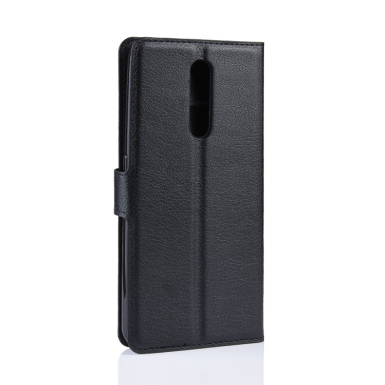 Litchi Skin PU Leather Magnetic Wallet Stand Case for OPPO F11 - Black-7