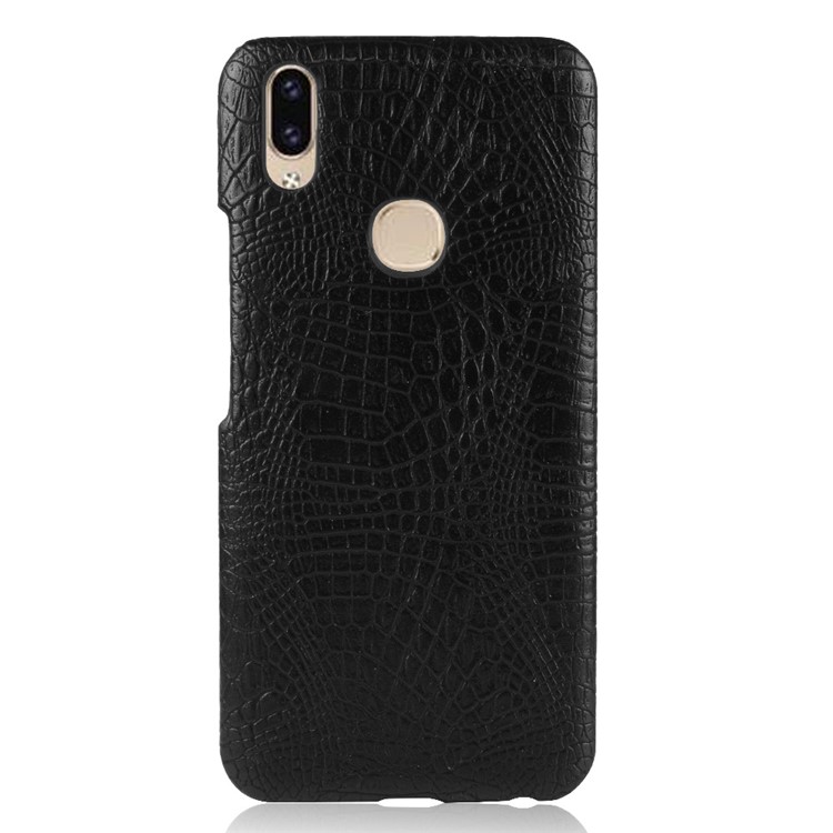 Crocodile Skin PU Leather Coated PC Case for vivo Z3x - Black-2