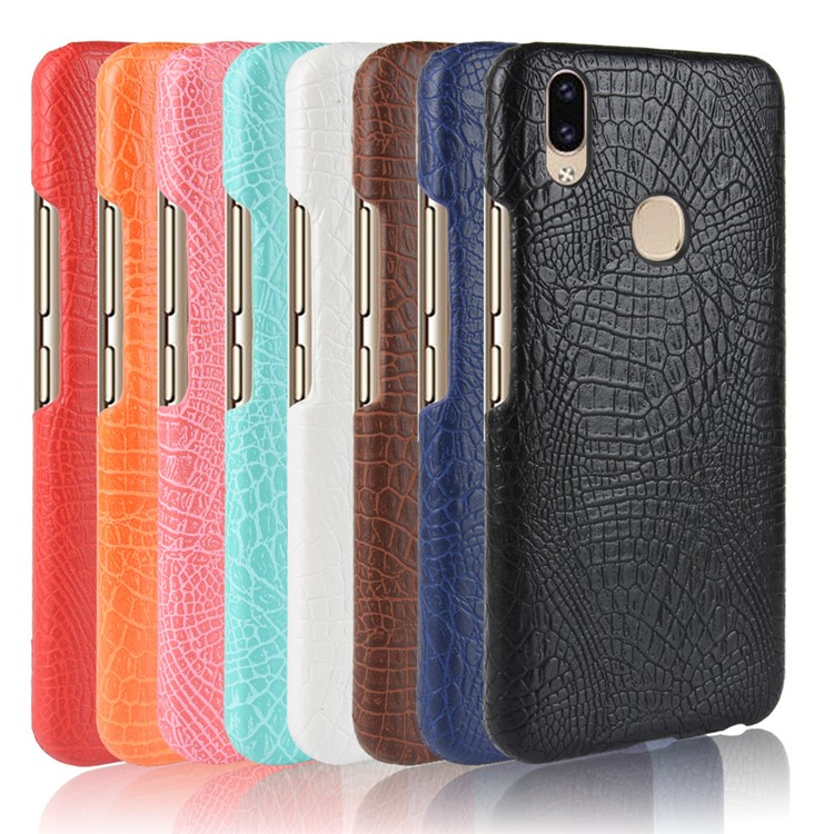 Crocodile Skin PU Leather Coated PC Case for vivo Z3x - Black-4