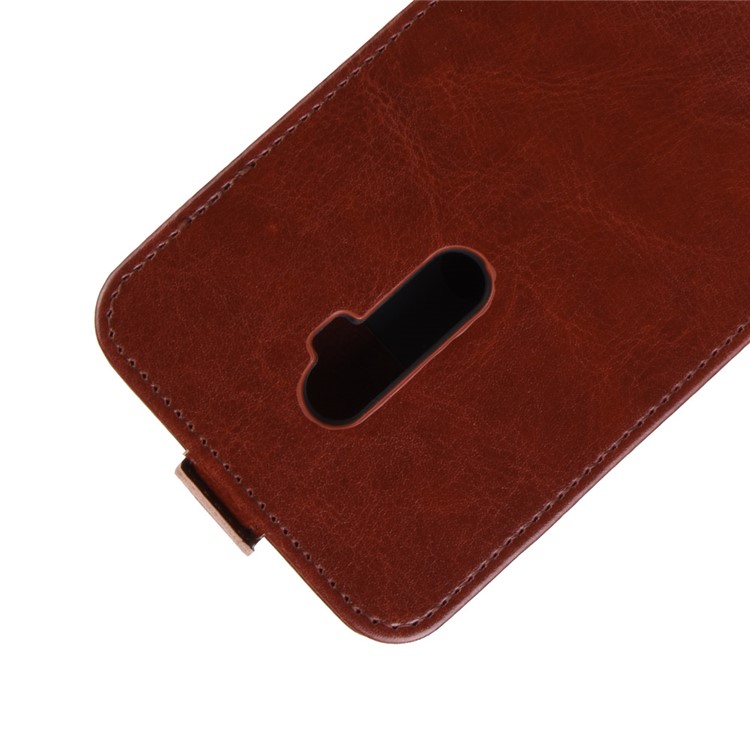 Vertical Flip Leather Phone Cover for OPPO Reno 10x Zoom - Brown-2