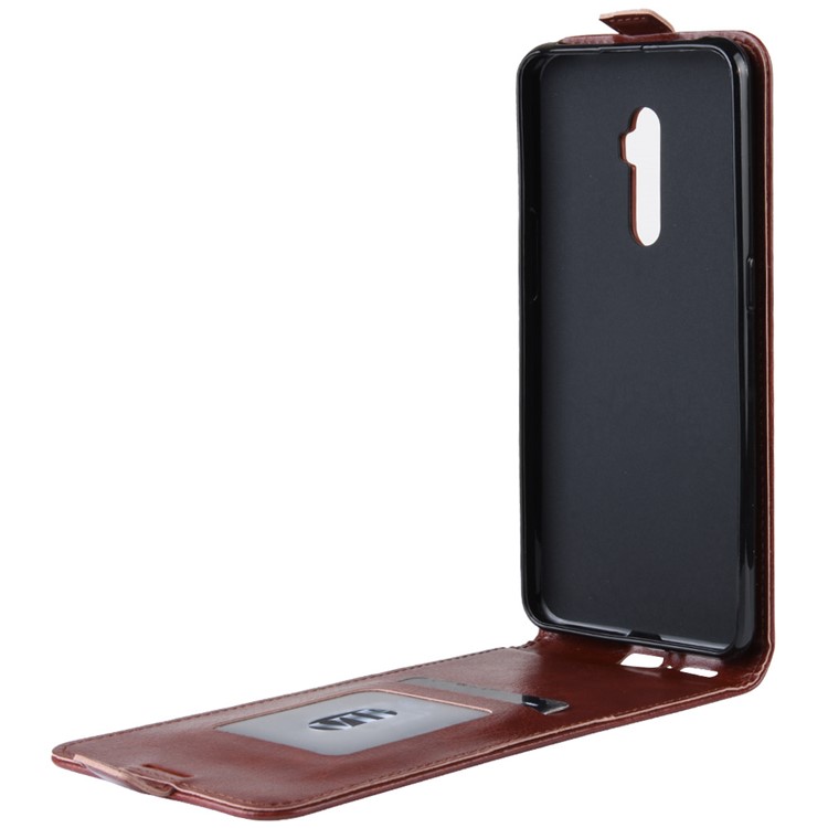 Vertical Flip Leather Phone Cover for OPPO Reno 10x Zoom - Brown-7