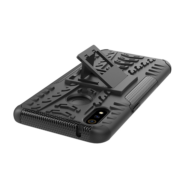 2-in-1 Tyre Pattern PC + TPU Phone Case for Oppo Realme 3 Pro - Black-7