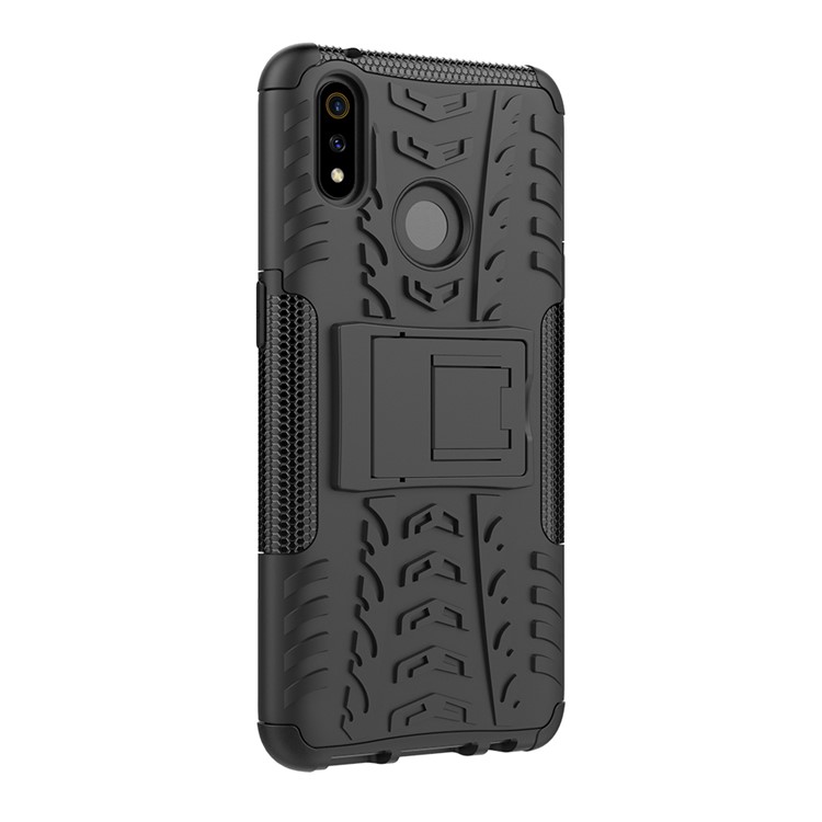 2-in-1 Tyre Pattern PC + TPU Phone Case for Oppo Realme 3 Pro - Black-8